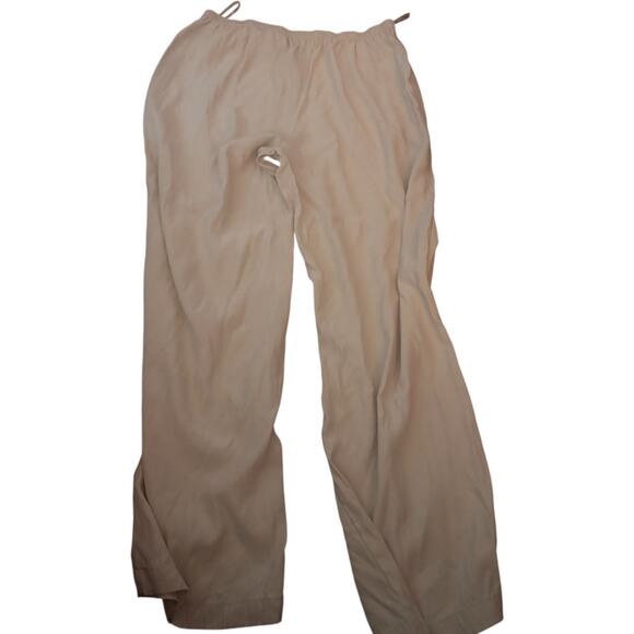 Eileen Fisher 100% Silk Elastic Waist Pull-On Wide Leg Cropped Pants, Medium - Picture 1 of 5